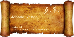 Jahoda Vince névjegykártya